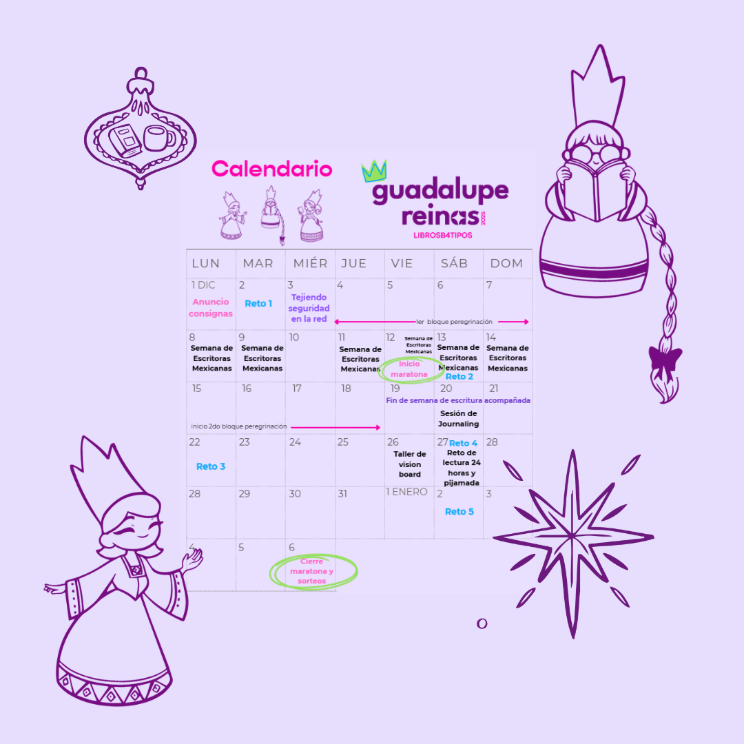 Calendario completo Guadalupe Reinas 2025