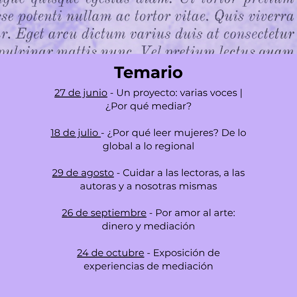 Club de estudio sobre mediación lectora con perspectiva de género